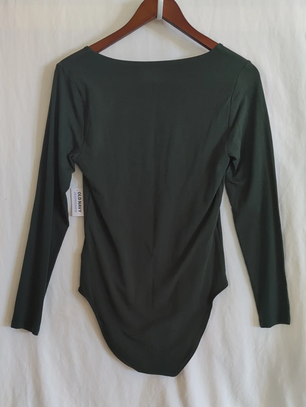 Old Navy NWT Dark Green Scoop Neck Long Sleeve Bodysuit Size Medium